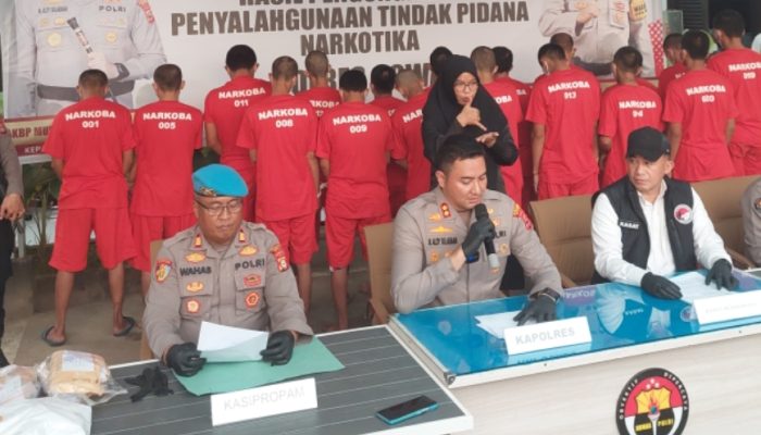 Kapolres Gowa Pimpin Konferensi Pers Pengungkapan 62 Kasus Narkoba April–Mei 2025