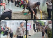 Jelang Hari Bhayangkara ke-79, Personel Polsek Somba Opu Laksanakan Bakti Sosial Bersih-Bersih Masjid