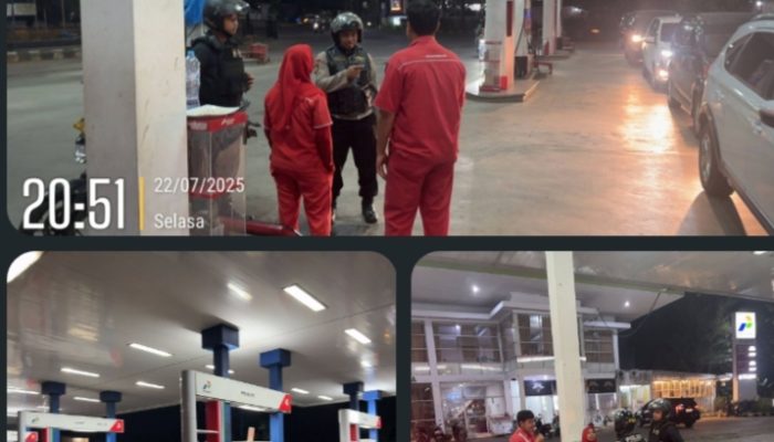 Patroli Perintis Presisi Samapta Polres Gowa Sasar Sejumlah SPBU di Kecamatan Somba Opu