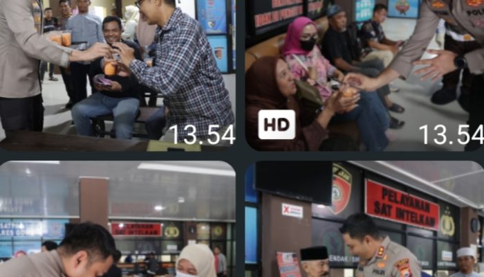 Jumat Berkah, Kapolres Gowa Humanis Menyapa dan Membagikan Minuman di Ruang Pelayanan SKCK
