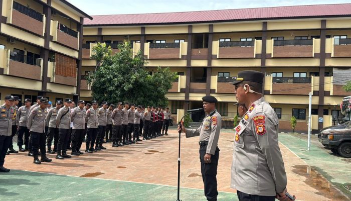 Polres Gowa Gelar Apel Siaga Antisipasi Aksi Unjuk Rasa Peringatan Satu Tahun Pemerintahan Prabowo–Gibran