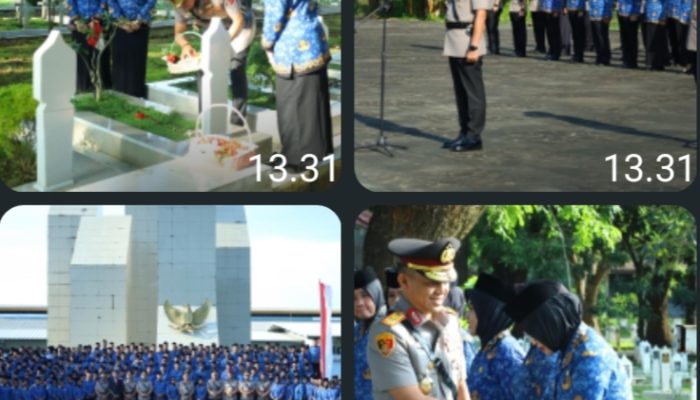 Sulsel Gelar Upacara Ziarah dan TabPoldaur Bunga Peringati HUT Ke-54 KORPRI