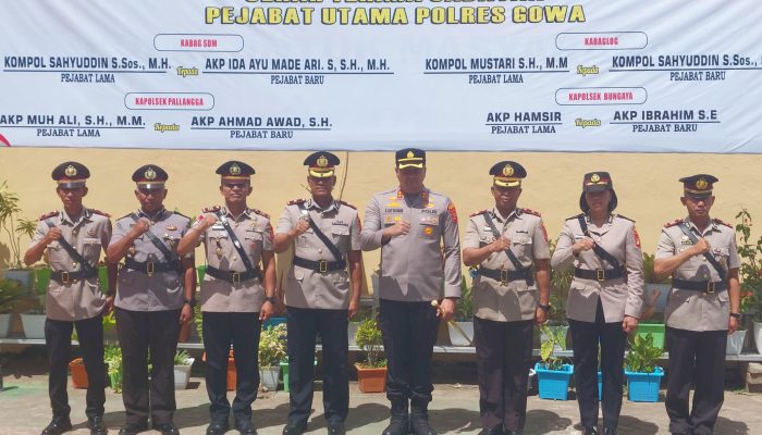 Rotasi Jabatan Polres Gowa, Kapolres Pimpin Sertijab Pejabat Utama dan Kapolsek Jajaran