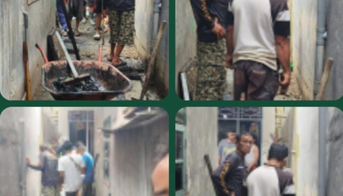 Kepala lingkungan Melaksanakan kerja bakti Bersama warga macciniayo lorong 2 Kel Bonto-bontoa RT. 01 RW. 03