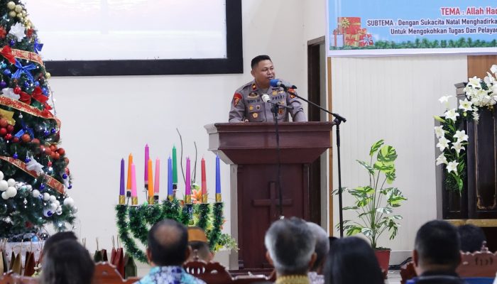 Kapolsek Bontomarannu Wakili Kapolres Gowa Hadiri Perayaan Natal Oikumene TNI–Polri, ASN dan Masyarakat di Bontomarannu