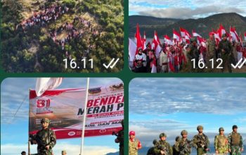 Upacara Pengibaran bendera merah putih (HUT) yang ke 81 Thn di Laksanakan di gunung Gobairo papua tengah