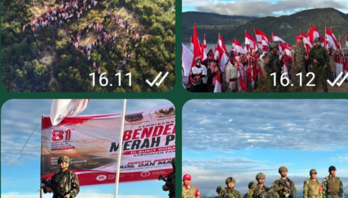 Upacara Pengibaran bendera merah putih (HUT) yang ke 81 Thn di Laksanakan di gunung Gobairo papua tengah
